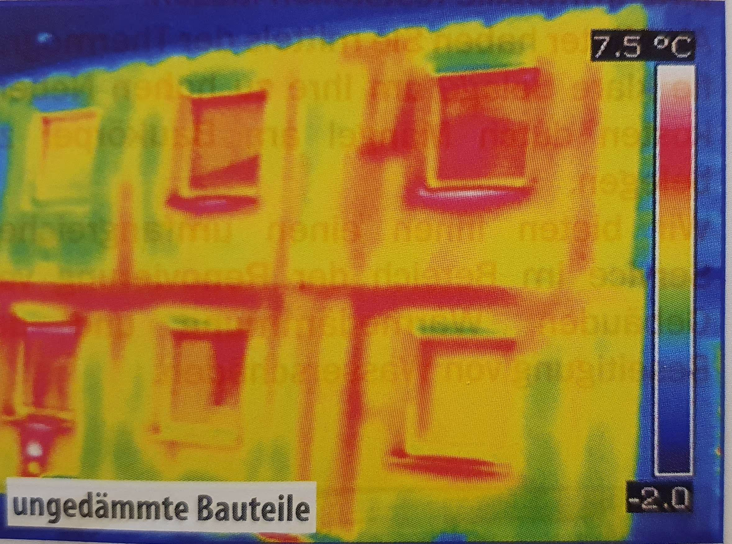 Thermografische Analyse einer Fassade zur Lokalisierung von Wärmebrücken durch RenoTec